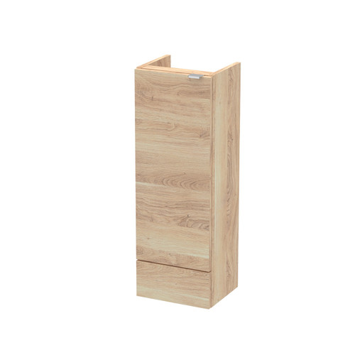 Hudson Reed Fusion Compact Bleached Oak Woodgrain 300mm Single Door Storage Unit - OFF3081 Main Image