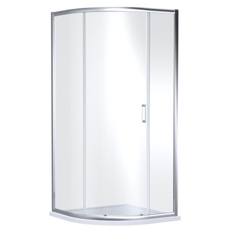 Nuie Rene Chrome 900mm x 1900mm Single Entry Quadrant Shower Enclosure - SMQ9E1-E6 Main Image