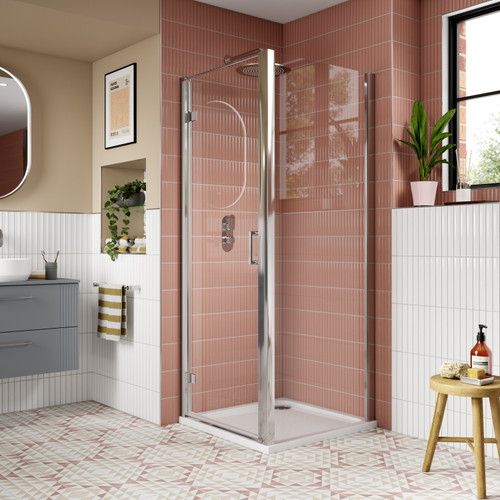 Nuie Lucie Chrome 1000mm Shower Side Panel - AQFSP10N-E8 Alternative View