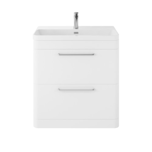 Hudson Reed Solar Matt Pure White 800mm 2 Drawer Vanity Unit and Thin Edge Basin - SOL103B Main Image