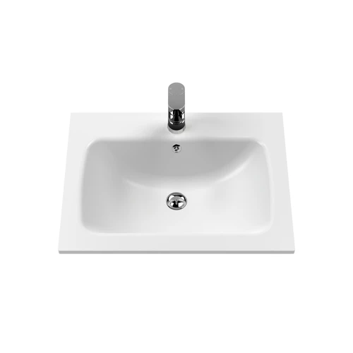 Old London Bexley Matt Cool Grey 600mm Single Drawer Vanity Unit White Stone Basin - BEX225P Second View