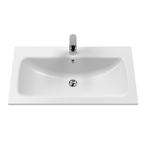 Old London Bexley Matt Pure White 800mm Single Drawer Vanity Unit White Stone Basin - BEX127P Second View