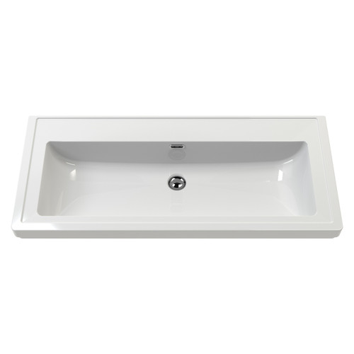 Old London Bexley Matt Fern Green 600mm Single Drawer Vanity Unit and Minimalist Fireclay Basin - BEX825K Second View