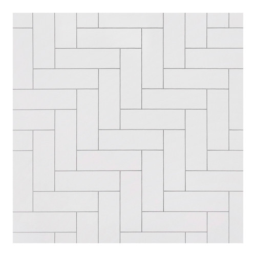 WholePanel 10mm White Vertical Herringbone Tile Effect 1000mm x 2400mm Wall Panel Swatch