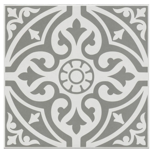 Decor Grey 33cm x 33cm Porcelain Wall and Floor Tile Pattern 1