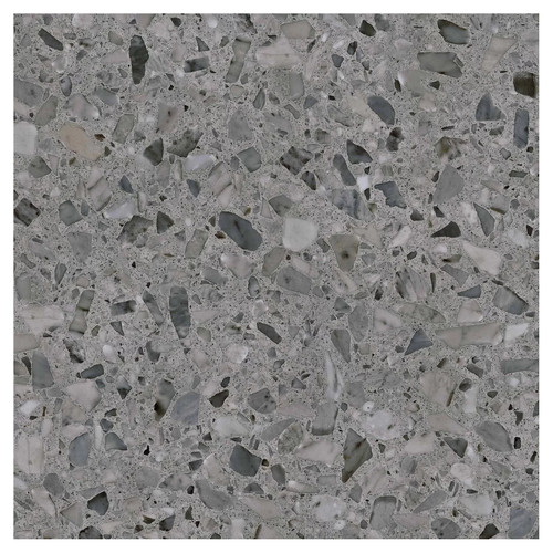 Terazzo Matt Graphite 59.8cm x 59.8cm Porcelain Wall and Floor Tile Pattern 1