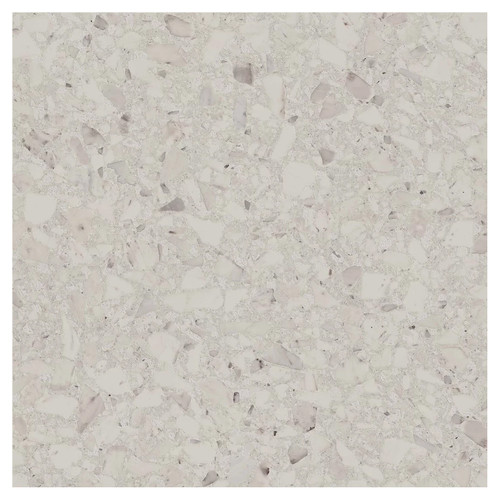 Terazzo Matt White 59.8cm x 59.8cm Porcelain Wall and Floor Tile Pattern 1