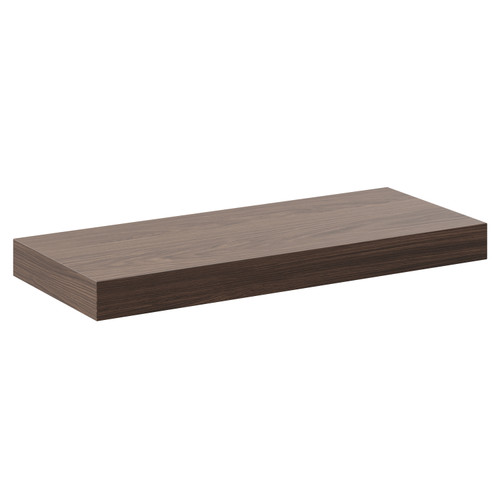Napoli Brown Oak 300mm Floating Bathroom Shelf Left Hand View