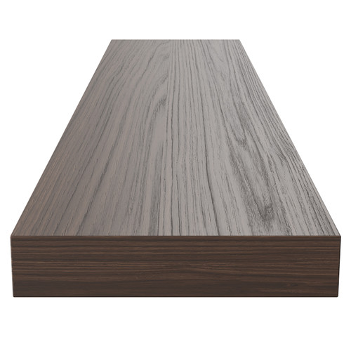 Napoli Brown Oak 600mm Floating Bathroom Shelf Side View