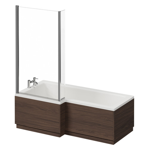 Napoli Brown Oak 1700mm L Shaped Front and End Bath Panel Set Right Hand View