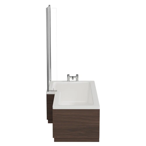 Napoli Brown Oak 1700mm L Shaped Front and End Bath Panel Set Side View