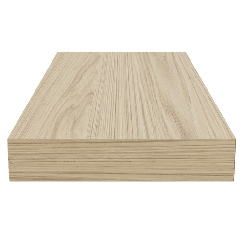 Napoli Light Oak 300mm Floating Bathroom Shelf Side View