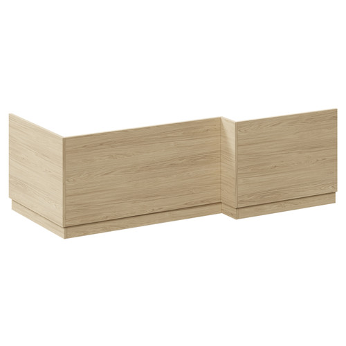 Napoli Light Oak 1700mm L Shaped Front and End Bath Panel Set Left Hand View