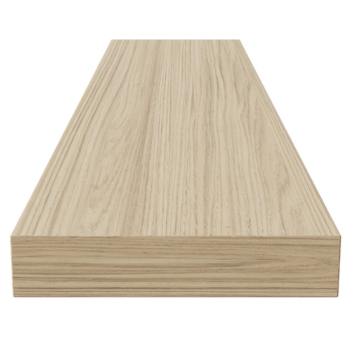 Napoli Light Oak 600mm Floating Bathroom Shelf Side View