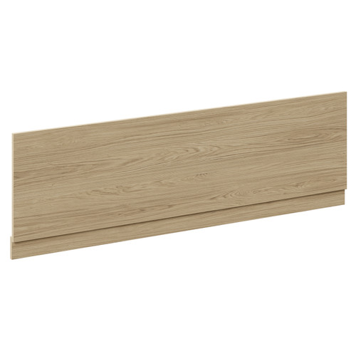 Napoli Light Oak 1800mm Front Bath Panel with Plinth Left Hand View