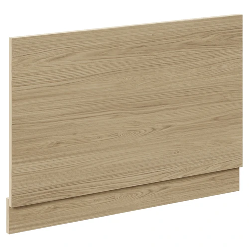 Napoli Light Oak 800mm End Bath Panel with Plinth Left Hand View