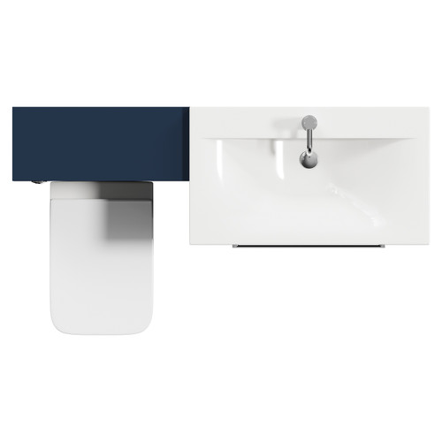Napoli Cento Deep Blue 1400mm Vanity Unit Toilet Suite with 1 Tap Hole Basin and 2 Drawers with Polished Chrome Handles Top View