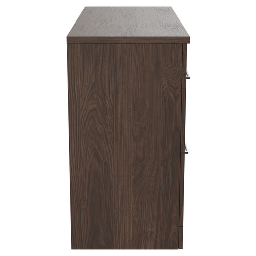 Napoli Brown Oak 1200mm Floor Standing Vanity Unit for Countertop Basins with 4 Drawers and Polished Chrome Handles Side View