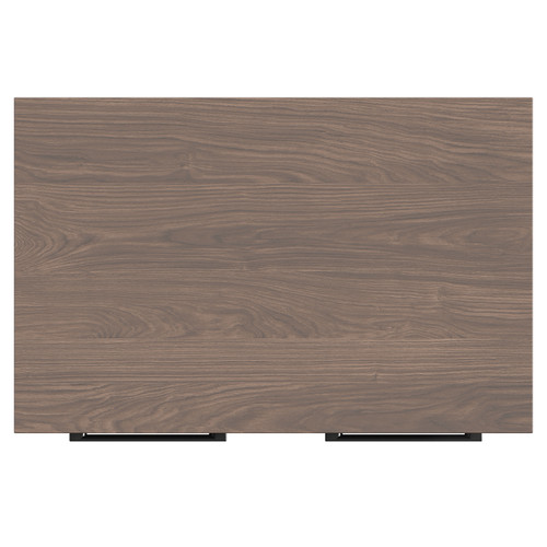 Napoli 390 Brown Oak 600mm Floor Standing Vanity Unit for Countertop Basins with 2 Doors and Gunmetal Grey Handles Top View