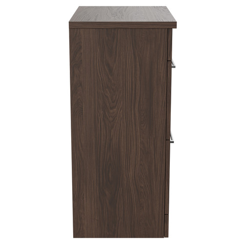 Napoli 390 Brown Oak 600mm Floor Standing Vanity Unit for Countertop Basins with 2 Drawers and Polished Chrome Handles Side View