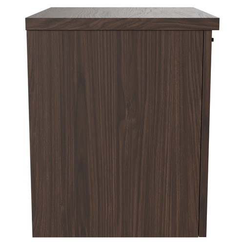 Napoli Brown Oak 500mm Wall Mounted Vanity Unit for Countertop Basins with Single Drawer and Matt Black Handle Side View