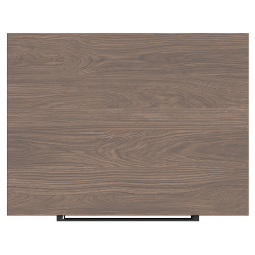 Napoli Brown Oak 600mm Wall Mounted Vanity Unit for Countertop Basins with 2 Drawers and Gunmetal Grey Handles Top View