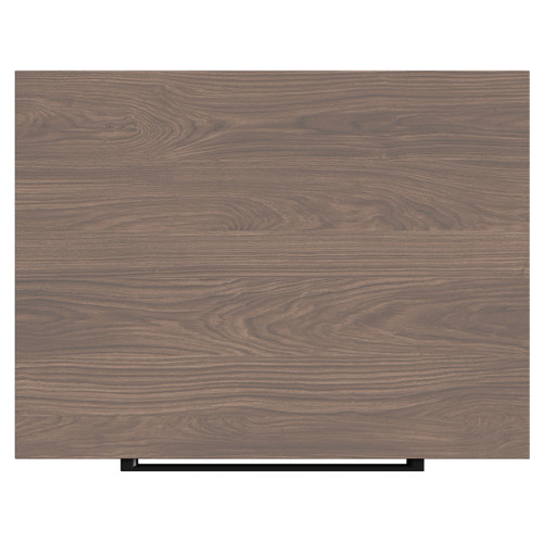Napoli Brown Oak 600mm Wall Mounted Vanity Unit for Countertop Basins with 2 Drawers and Matt Black Handles Top View