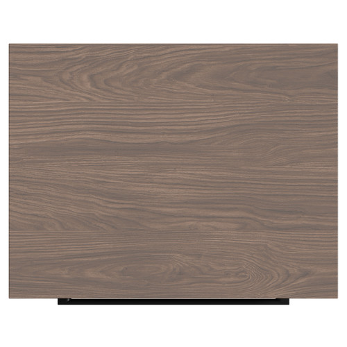 Napoli Brown Oak 500mm Floor Standing Vanity Unit for Countertop Basins with 2 Drawers and Matt Black Handles Top View