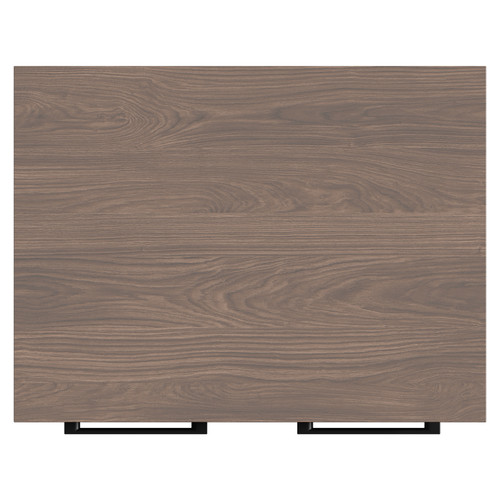 Napoli Brown Oak 600mm Floor Standing Vanity Unit for Countertop Basins with 2 Doors and Matt Black Handles Top View