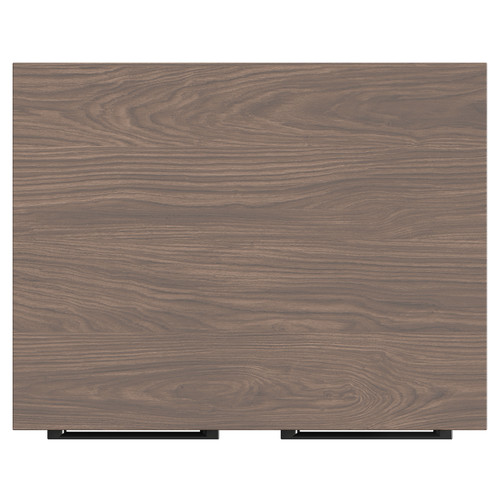 Napoli Brown Oak 500mm Floor Standing Vanity Unit for Countertop Basins with 2 Doors and Gunmetal Grey Handles Top View