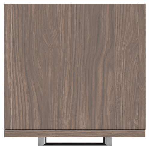 Napoli Brown Oak 350mm x 1600mm Wall Mounted Tall Storage Unit with 2 Doors 2 Drawers and Polished Chrome Handles Top View