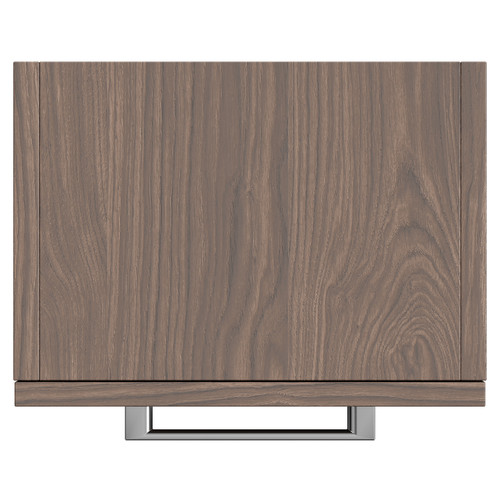 Napoli Brown Oak 350mm Wall Mounted Side Cabinet with Single Door and Polished Chrome Handle Top View