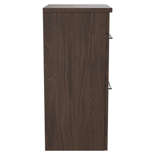 Napoli Brown Oak 500mm Floor Standing Vanity Unit for Countertop Basins with 2 Drawers and Polished Chrome Handles Side View