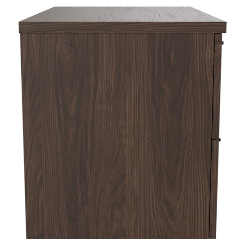Napoli Brown Oak 800mm Wall Mounted Vanity Unit for Countertop Basins with 2 Drawers and Polished Chrome Handles Side View