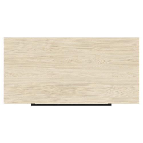 Napoli 390 Light Oak 800mm Wall Mounted Vanity Unit for Countertop Basins with 2 Drawers and Matt Black Handles Top Down View