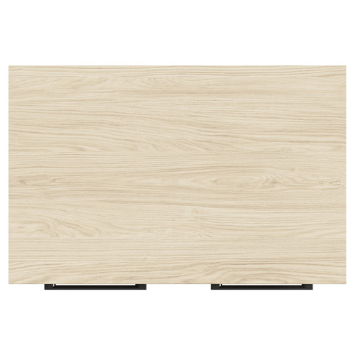 Napoli 390 Light Oak 600mm Floor Standing Vanity Unit for Countertop Basins with 2 Doors and Gunmetal Grey Handles Top Down View