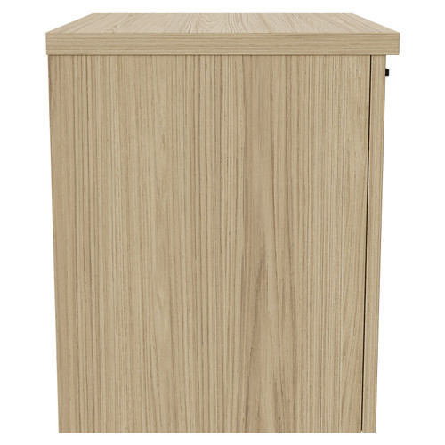 Napoli Light Oak 500mm Wall Mounted Vanity Unit for Countertop Basins with Single Drawer and Gunmetal Grey Handle Side View