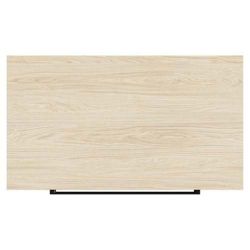 Napoli Light Oak 800mm Wall Mounted Vanity Unit for Countertop Basins with 2 Drawers and Matt Black Handles Top Down View