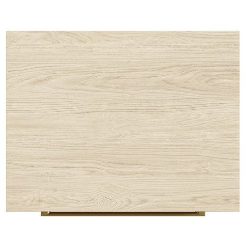 Napoli Light Oak 500mm Floor Standing Vanity Unit for Countertop Basins with 2 Drawers and Brushed Brass Handles Top Down View