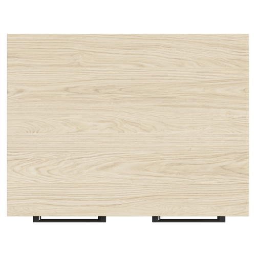 Napoli Light Oak 600mm Floor Standing Vanity Unit for Countertop Basins with 2 Doors and Gunmetal Grey Handles Top Down View