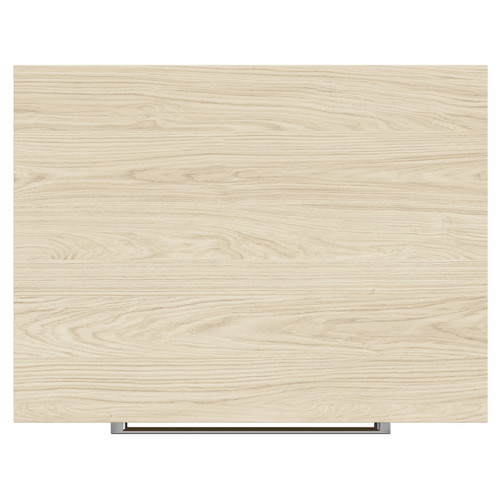 Napoli Light Oak 600mm Wall Mounted Vanity Unit for Countertop Basins with 2 Drawers and Polished Chrome Handles Top Down View