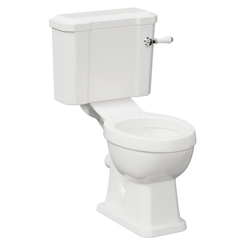 Windsor Traditional Comfort Height Close Coupled Toilet Pan with Cistern Left Hand View