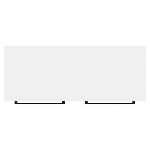 Napoli Gloss White 1000mm Wall Mounted Vanity Unit for Countertop Basins with 2 Drawers and Colore Matt Black Handles Top View