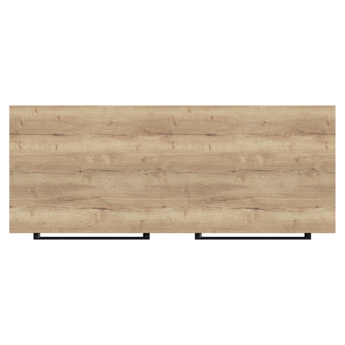 Napoli Tobacco Oak 1000mm Wall Mounted Vanity Unit for Countertop Basins with 2 Drawers and Colore Matt Black Handles Top View