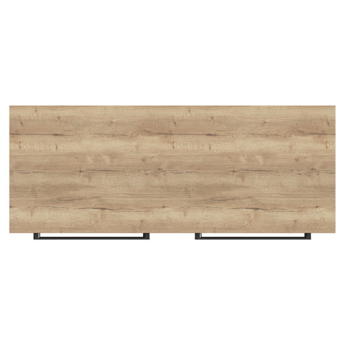 Napoli Tobacco Oak 1000mm Wall Mounted Vanity Unit for Countertop Basins with 2 Drawers and Colore Gunmetal Grey Handles Top View