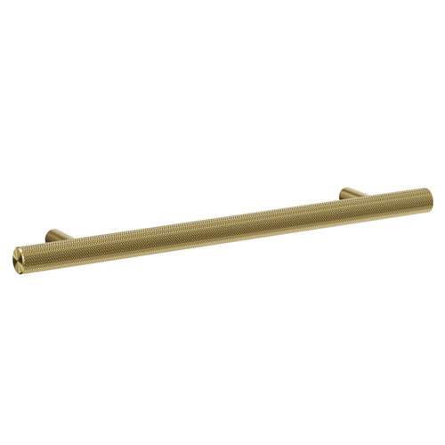 Cedar Brushed Brass 160mm Knurled Bar Furniture Handle Left Hand View