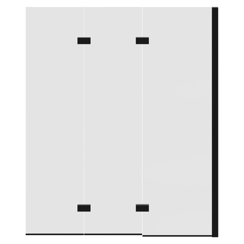 Ocho Colore Matt Black 1250mm Right Hand Three Panel Infold Bath Shower Screen Front View