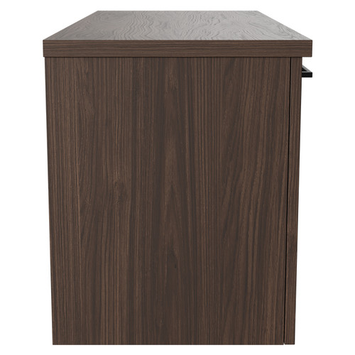 Napoli Brown Oak 1000mm Wall Mounted Vanity Unit for Countertop Basins with 2 Drawers and Colore Gunmetal Grey Handles Side View