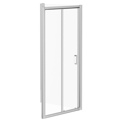 Niva 6 Chrome 1200mm x 700mm Sliding Door Shower Enclosure Left Hand View