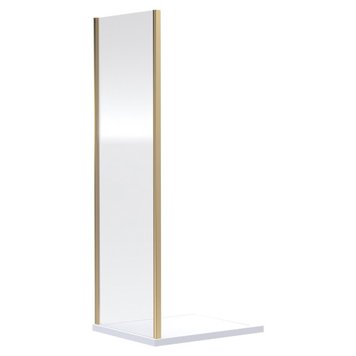 Niva 6 Brushed Brass 1000mm Shower Enclosure Side Panel Front View